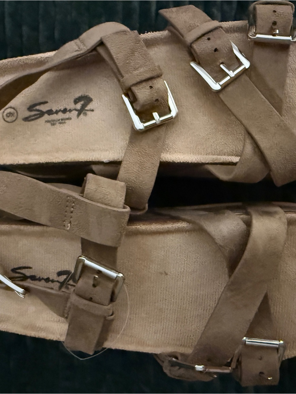 Seven7 Brown Suede Strappy Buckle Sandals